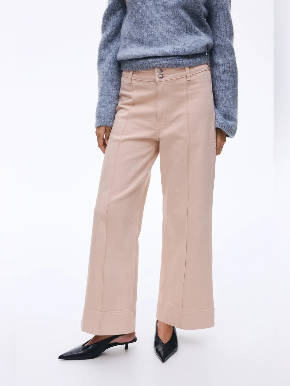 H&M Wide High Ankle Jeans - Peach